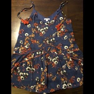 Short floral spring dress with tassels XXL Mossimo